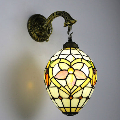 Tiffany Globe Stained Glass 1-Light Wall Sconce Lamp