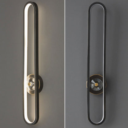 Light Luxury Full Brass Long Ring LED Wall Sconce Lamp