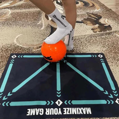 Soccer Dribbling Training Mat with Grip Socks
