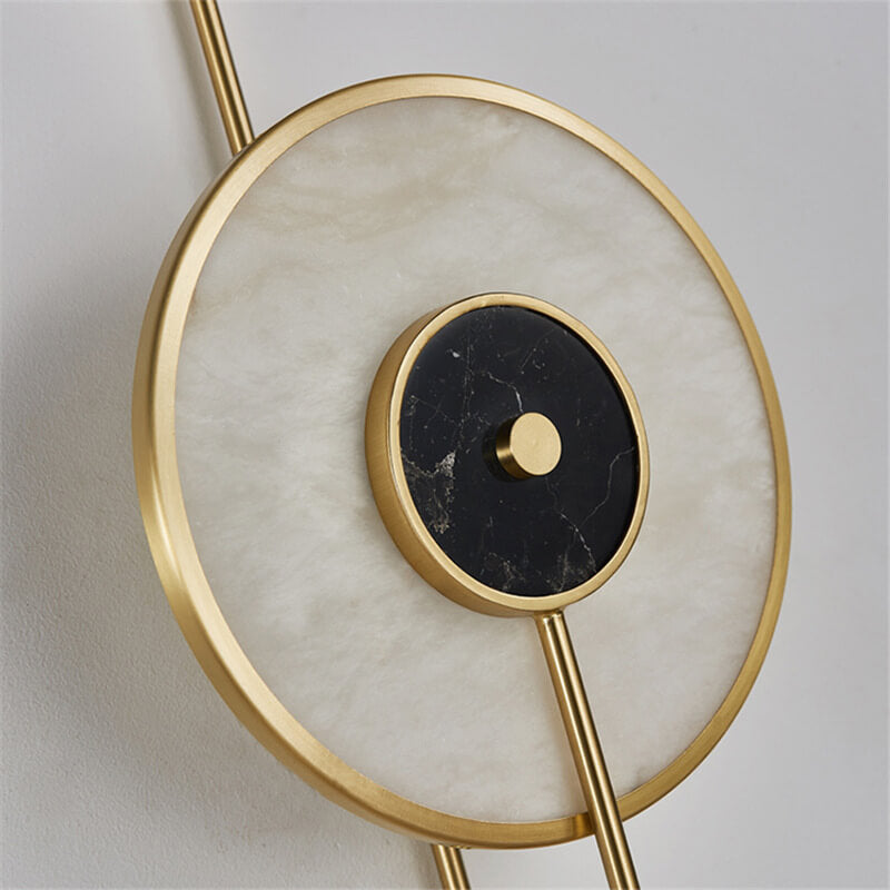 Nordic Marble Wall Clock Design 1-Light Wall Sconce Lamp