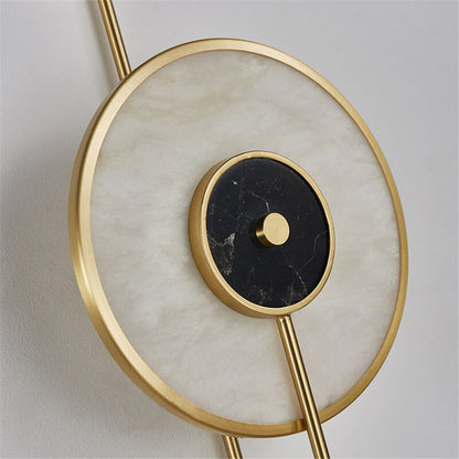 Nordic Marble Wall Clock Design 1-Light Wall Sconce Lamp