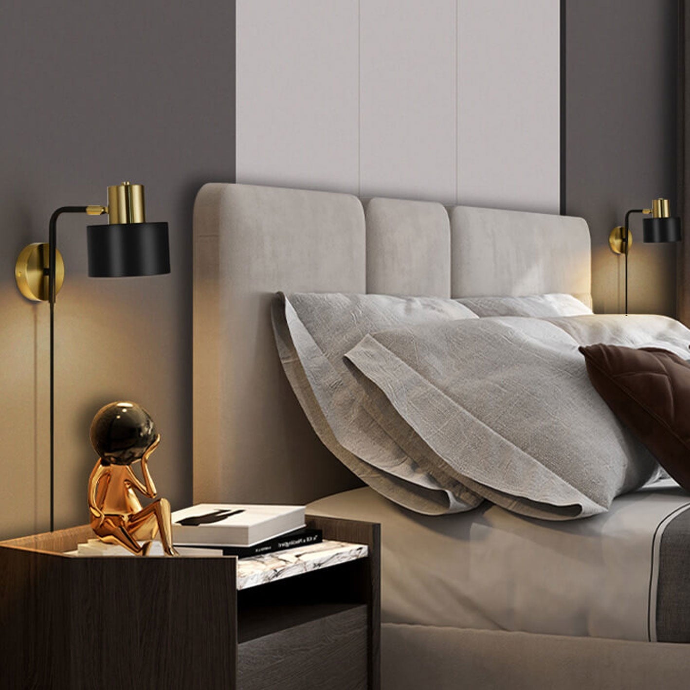 Rotatable Swing Arm Iron 1-Light Wall Sconce Lamp