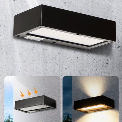 Outdoor Solar Remote Control Timing LED Wall Sconce Lamp