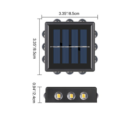 Solar Waterproof Square ABS PS LED Outdoor Wall Sconce Lamp