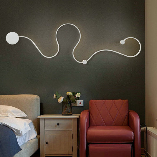 Long Snake Shaped 1-Light Curved LED Wall Sconce Lamp