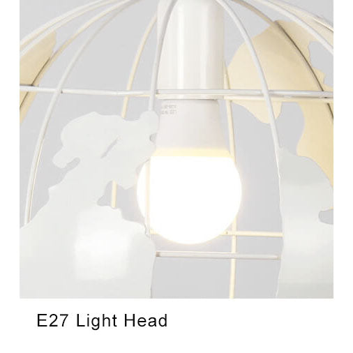 Earth Shaped Metal Lampshade 1-Light Globe Pendant Light