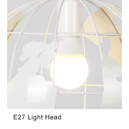 Earth Shaped Metal Lampshade 1-Light Globe Pendant Light