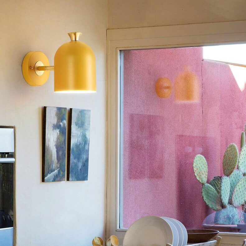 Macaron Metal Cylinder Shade 1-Light Wall Sconce Lamps