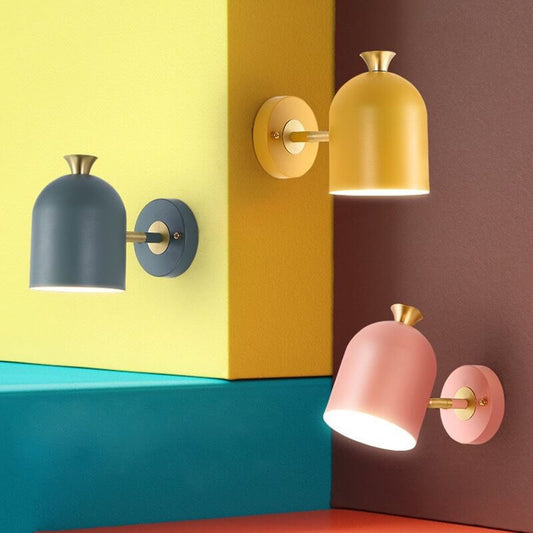 Macaron Metal Cylinder Shade 1-Light Wall Sconce Lamps