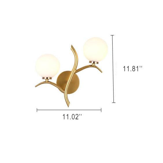 Glass Ball 2-Light Tree Branch Shape LED Armed Sconce Lamp