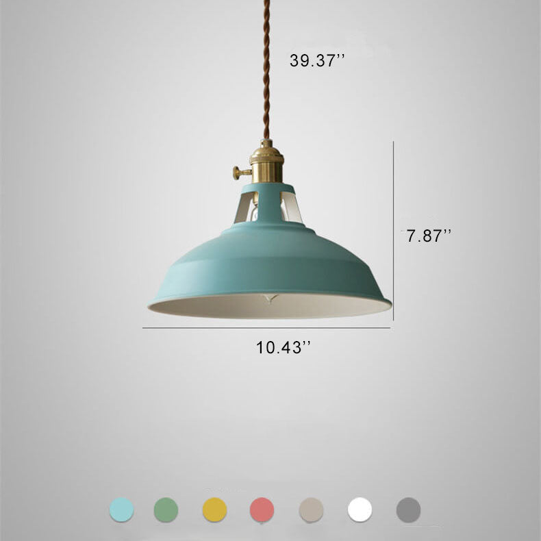 Industrial Colorful Barn Shade 1-Light Pendant Light