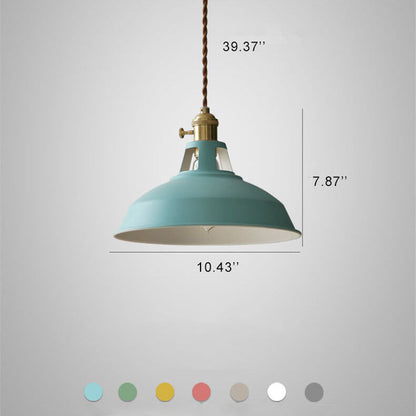 Industrial Colorful Barn Shade 1-Light Pendant Light