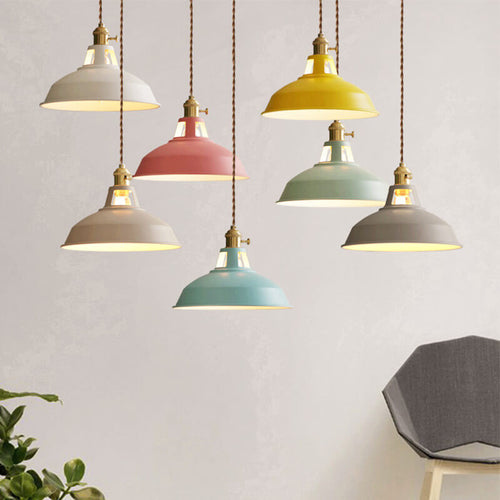 Industrial Colorful Barn Shade 1-Light Pendant Light