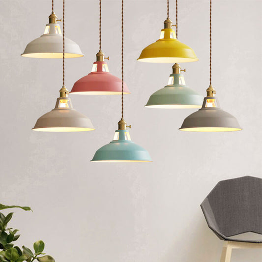 Industrial Colorful Barn Shade 1-Light Pendant Light