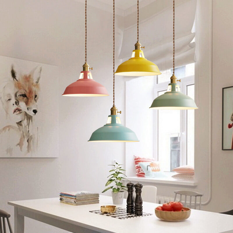 Industrial Colorful Barn Shade 1-Light Pendant Light