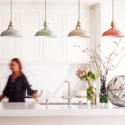 Industrial Colorful Barn Shade 1-Light Pendant Light
