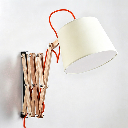 Linen Iron Retractable Rotating 1-Light Wall Sconce Lamp