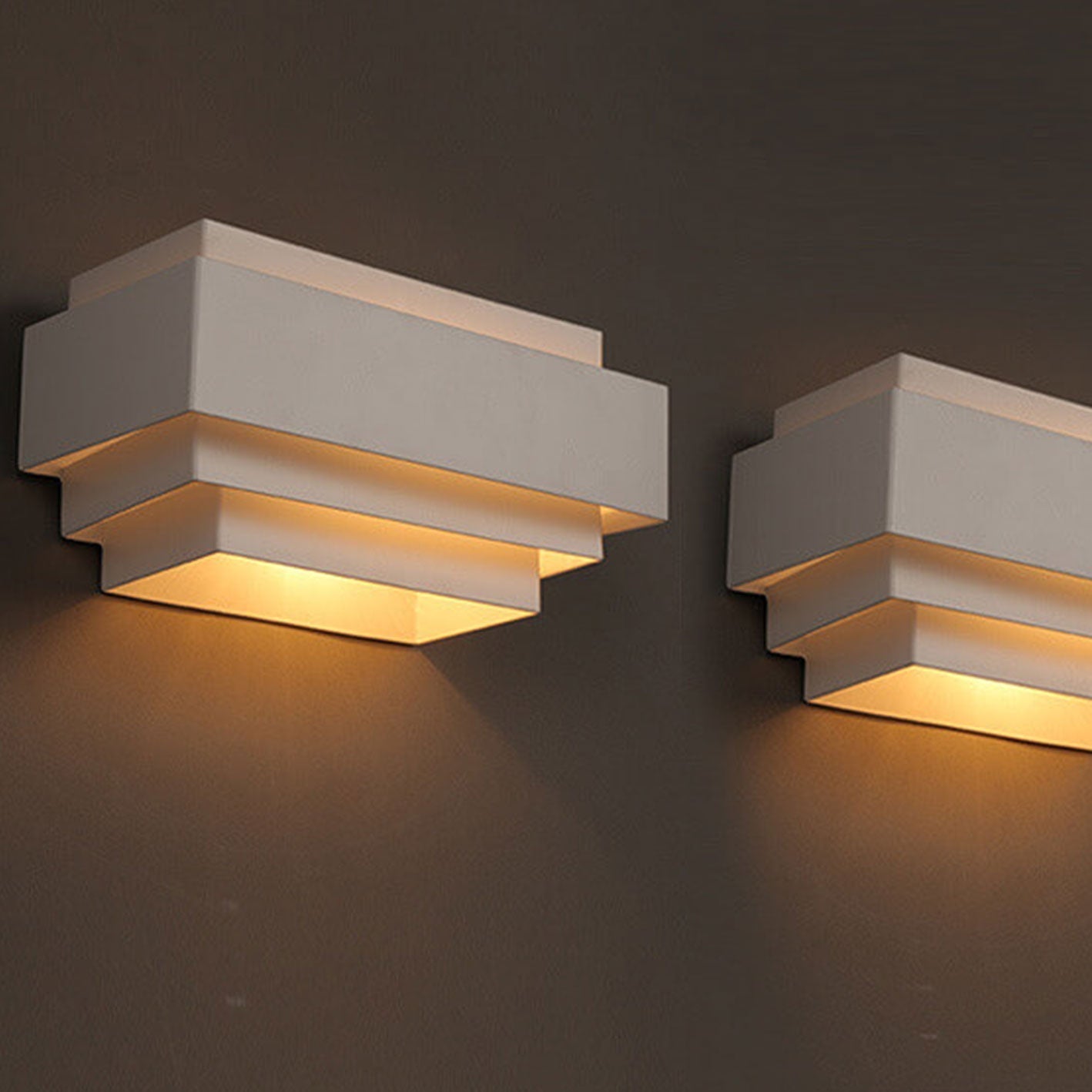 Square Geometric Cascade Iron 1-Light Wall Sconce Lamp