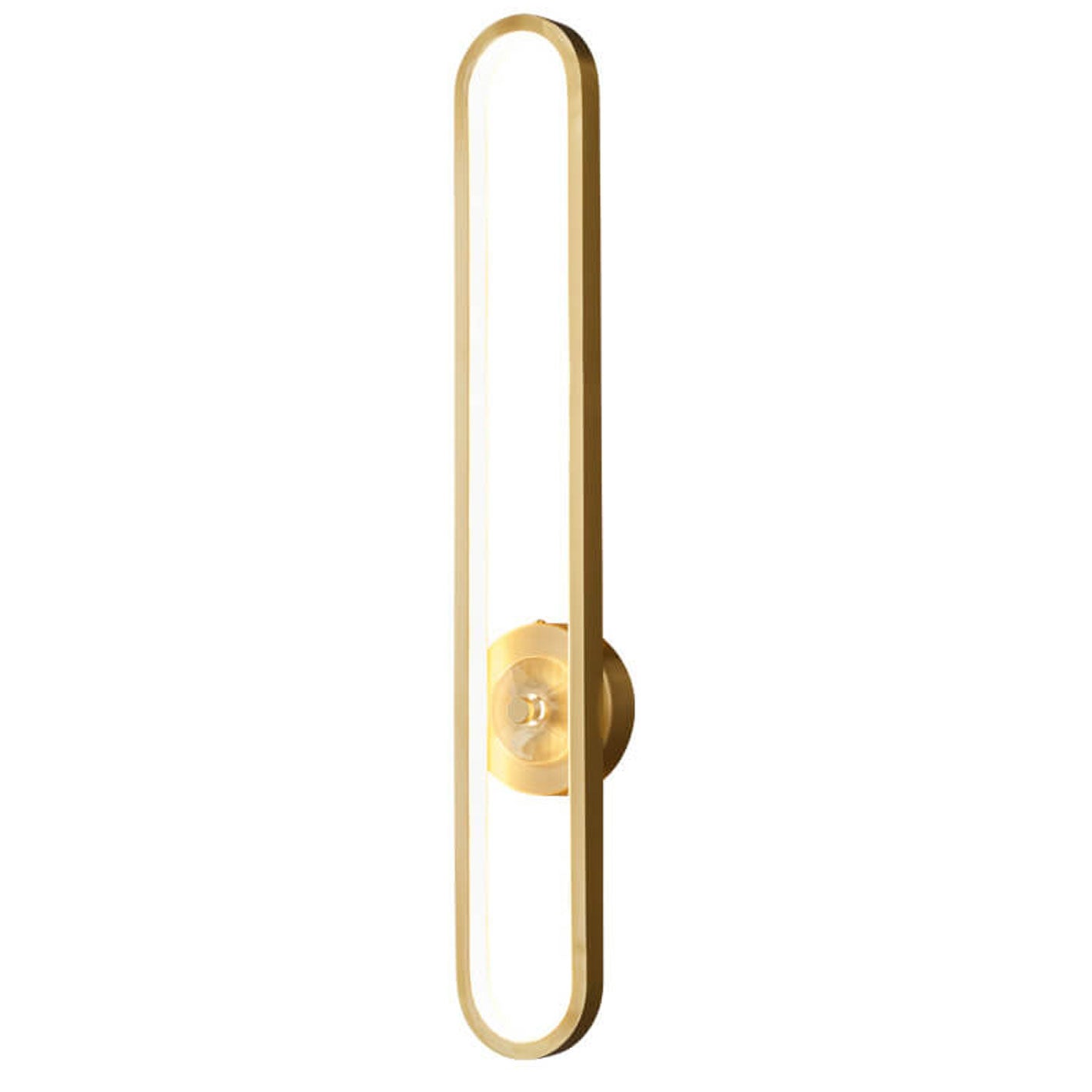 Light Luxury Full Brass Long Ring LED Wall Sconce Lamp