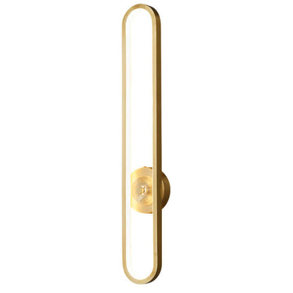 Light Luxury Full Brass Long Ring LED Wall Sconce Lamp