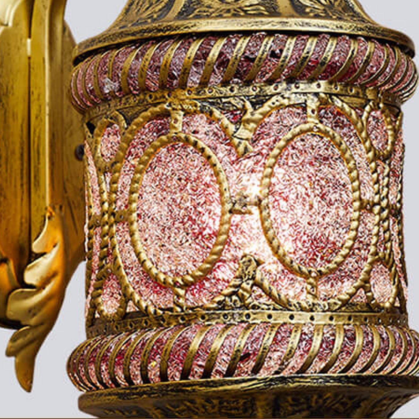 Southeast Style Hollow Iron Pink 1-Light Wall Sconce Lamp
