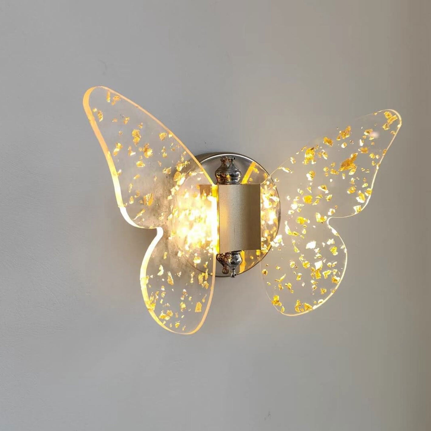 Creative Gold Foil Acrylic Butterfly LED Wall Sconce Lamp