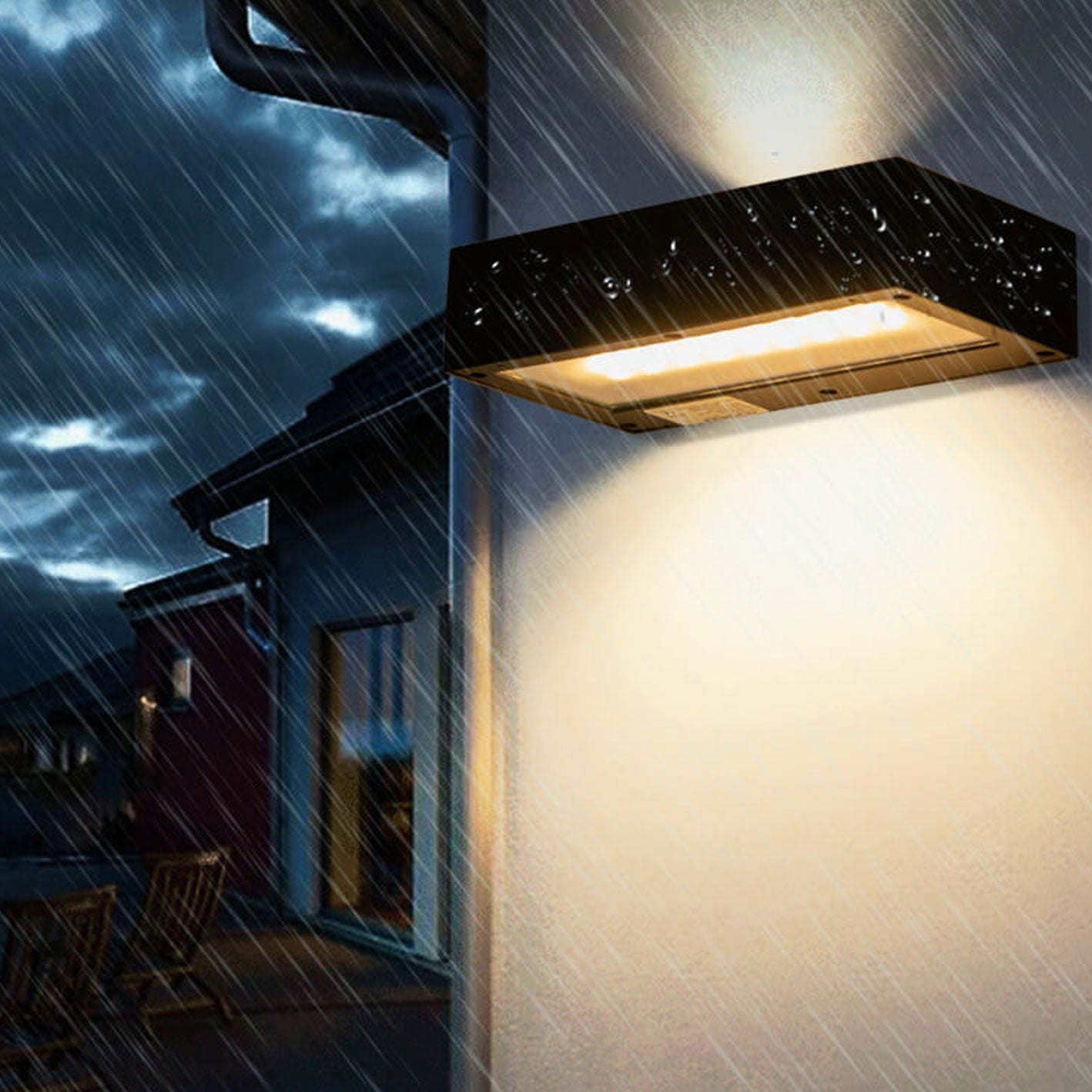 Outdoor Solar Remote Control Timing LED Wall Sconce Lamp