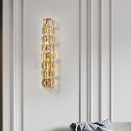 French Light Crystal Column 4/6/8-Light Wall Sconce Lamp