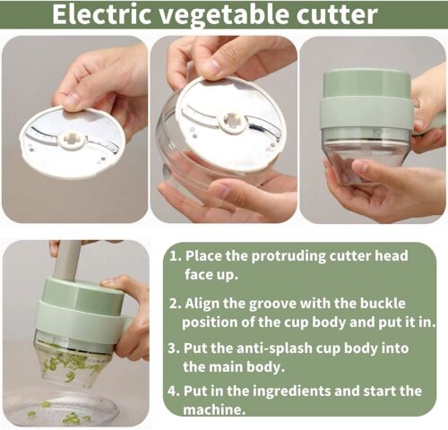 4-in-1 Electric Food Cutter and Chopper