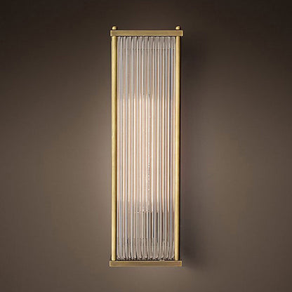 Light Rectangular Hardware Glass 1-Light Wall Sconce Lamp