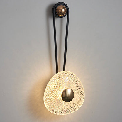 Light Wrought Iron Aluminum Round LED Wall Sconce Lamp