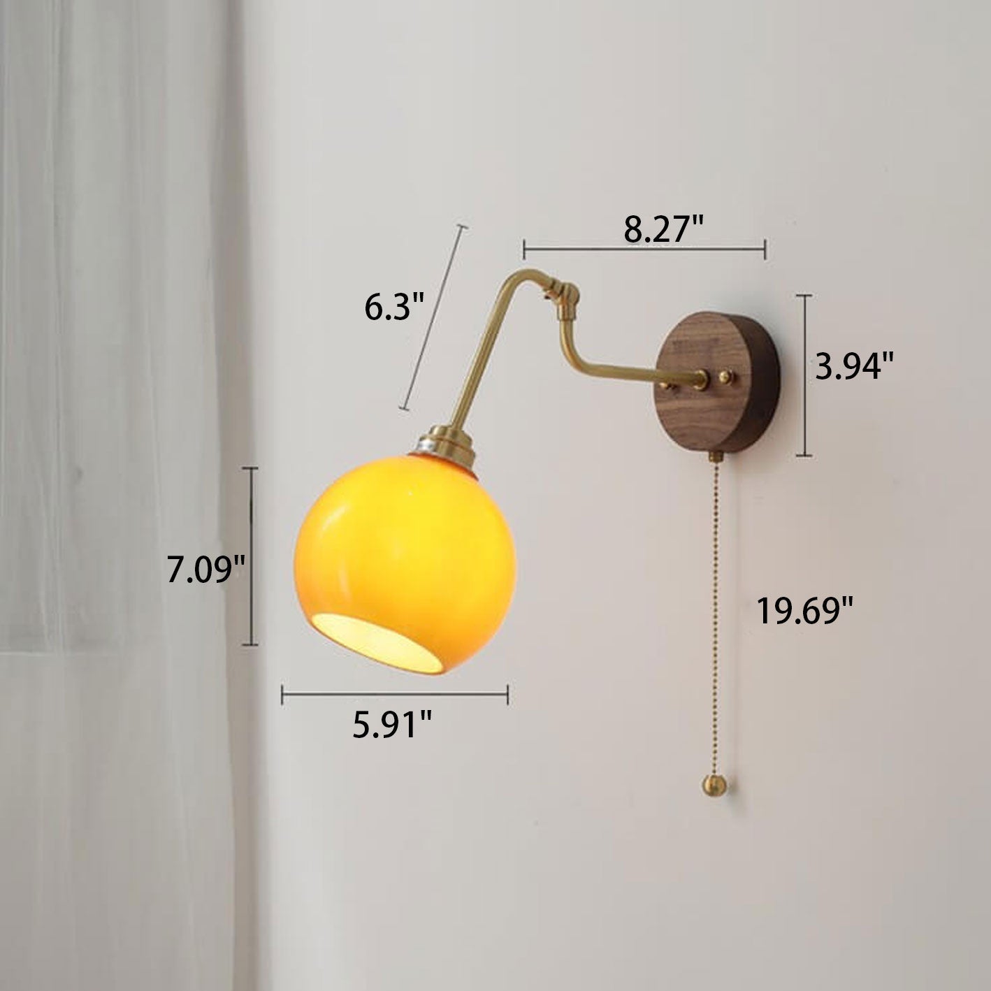 Japanese Glass Adjustable Design LED Wall Sconce Lamp