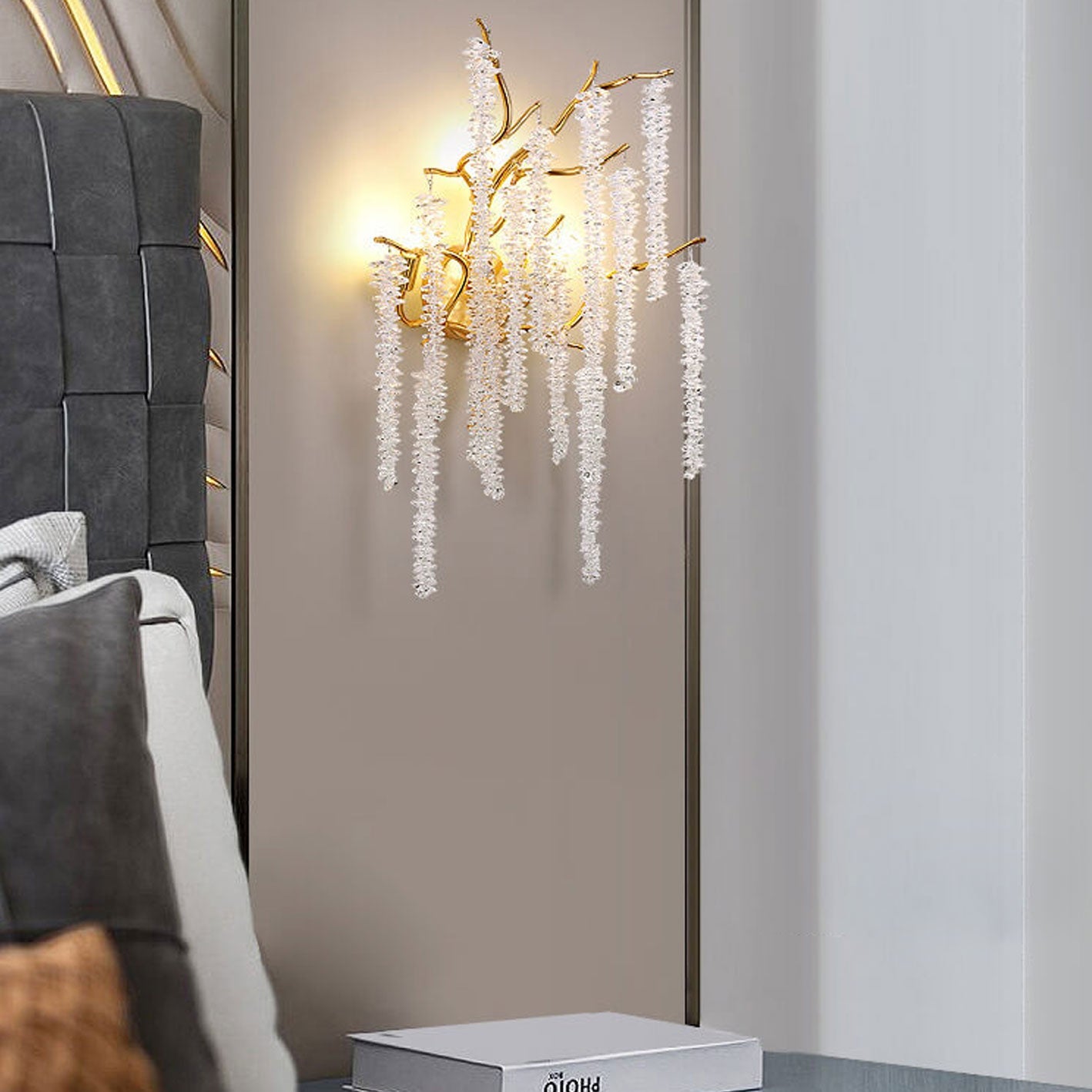 Light Luxury Tree Branch Crystal 3-Light Wall Sconce Lamp