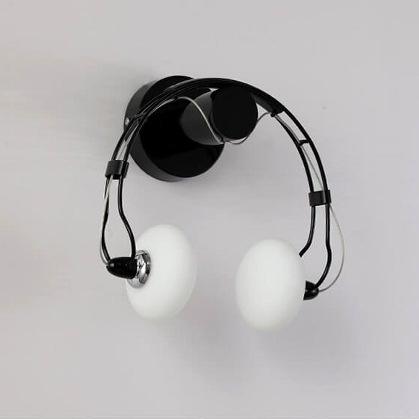 Glass Creative Headphone Design 2-Light Wall Sconce Lamp