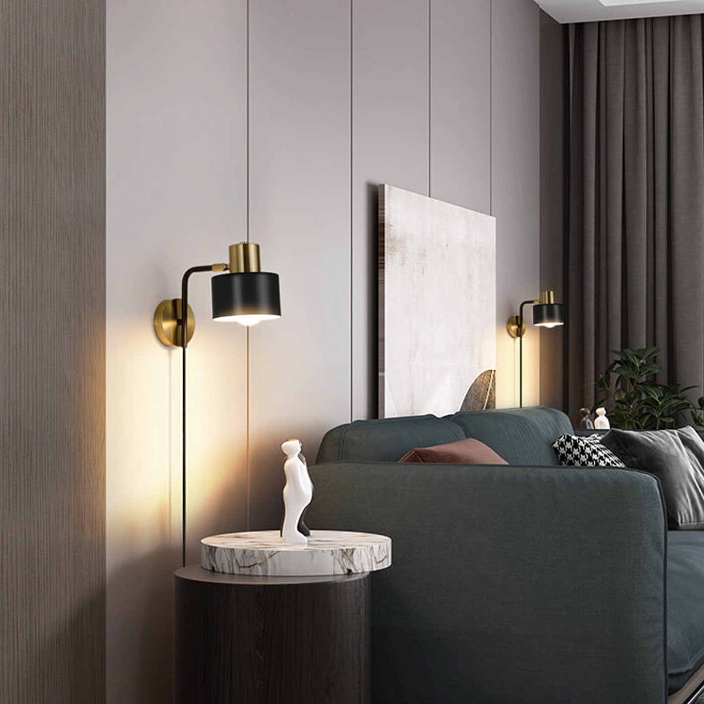 Rotatable Swing Arm Iron 1-Light Wall Sconce Lamp