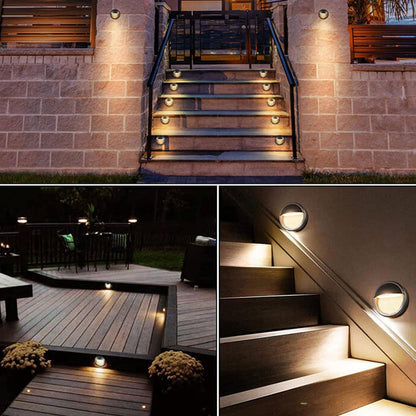 Round Aluminum LED Outdoor Stair Enclosure Step Light