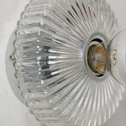 Glass Vertical Grain Design 1-Light Wall Sconce Lamp