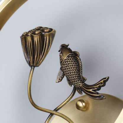 Chinese Lotus Pond Landscape Design LED Wall Sconce Lamp