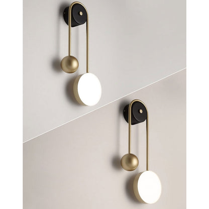 Luxury Gold U-shaped Iron Acrylic LED Wall Sconce Lamp