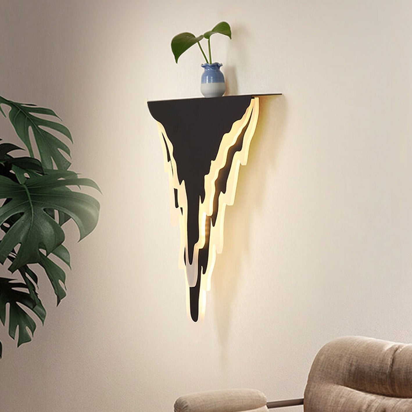 Iron Art Acrylic Irregular Shape Indoor Wall Sconce Lamp