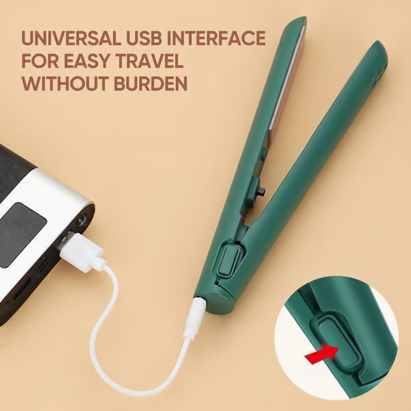 Portable Hair Straightener & Curler, Ceramic Plates