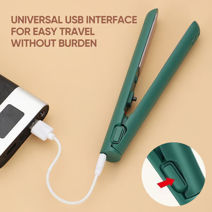 Portable Hair Straightener & Curler, Ceramic Plates