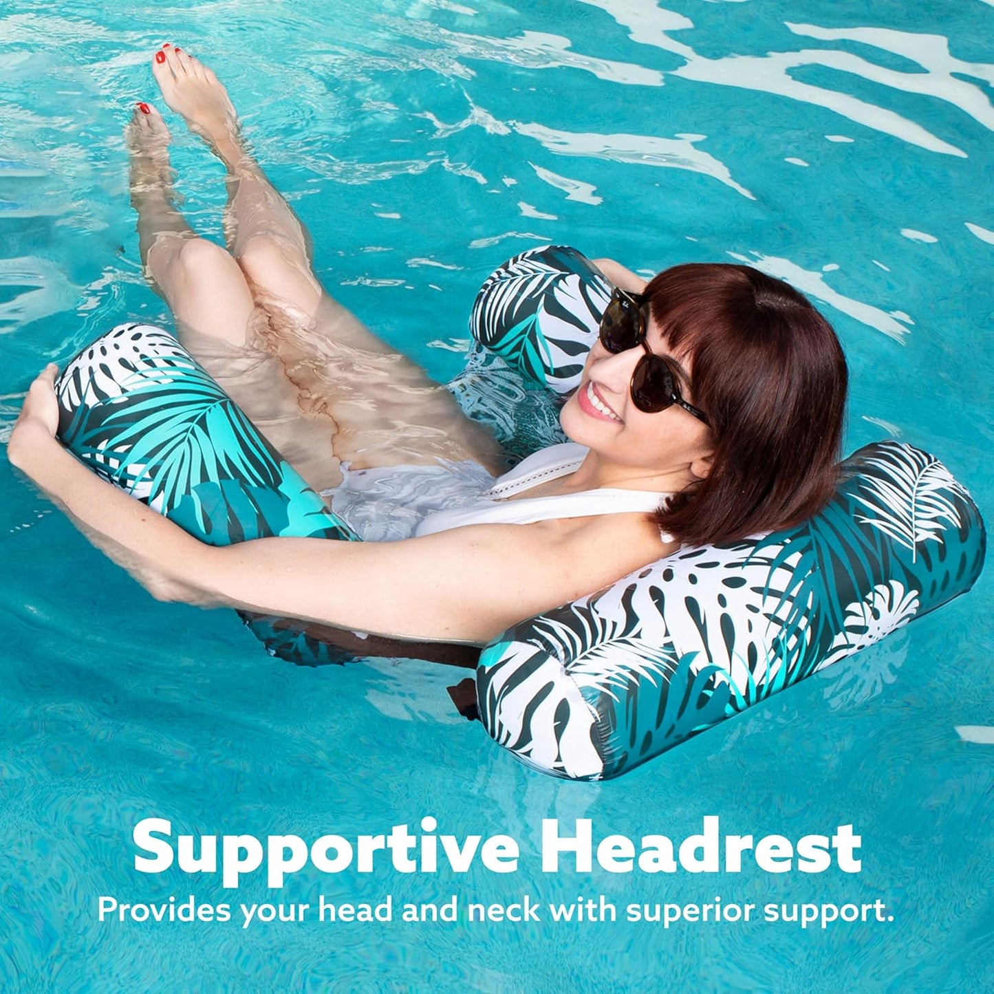 Inflatable Pool Float Chair with Mesh Seat