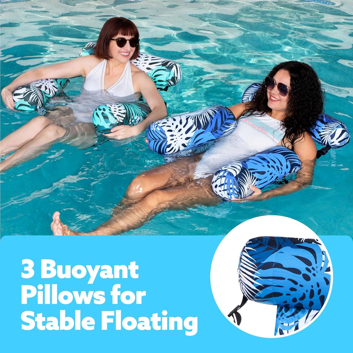 Inflatable Pool Float Chair with Mesh Seat