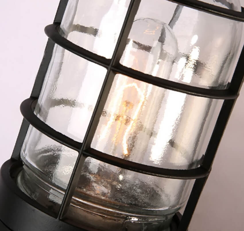 Glass Cylindrical Explosion-proof 1-Light Wall Sconce Lamps