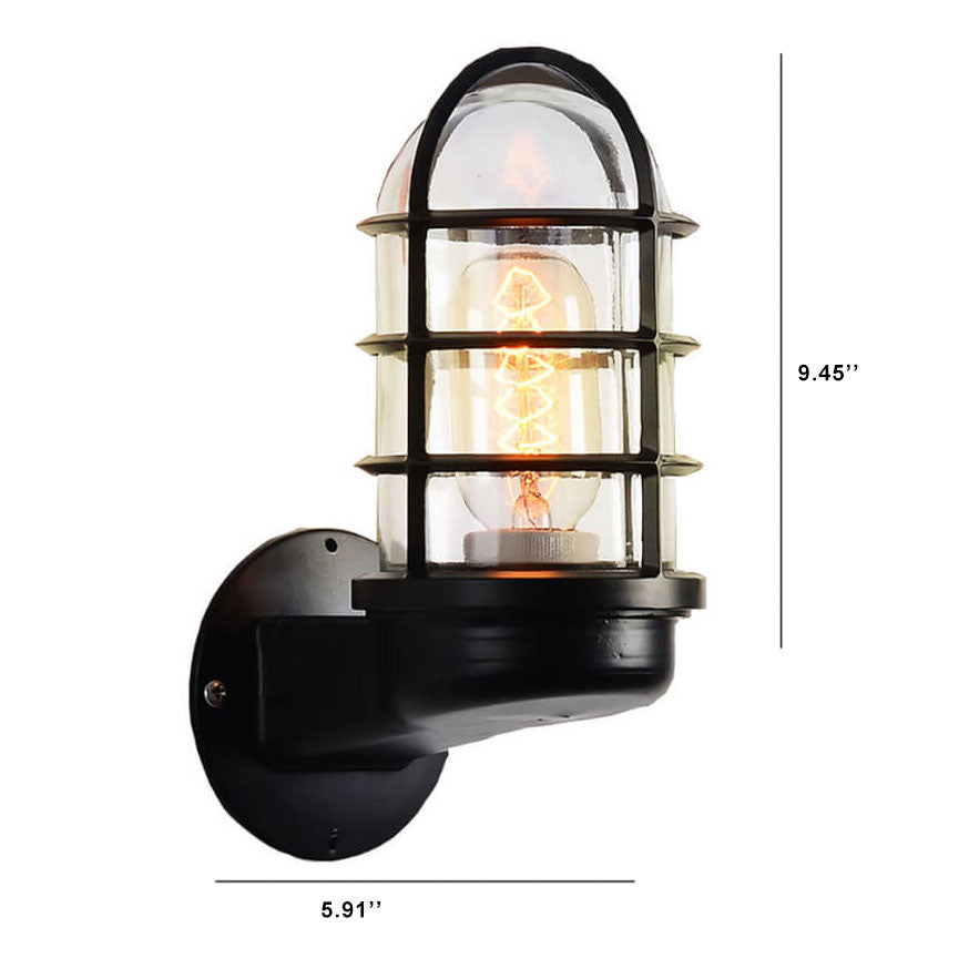 Glass Cylindrical Explosion-proof 1-Light Wall Sconce Lamps