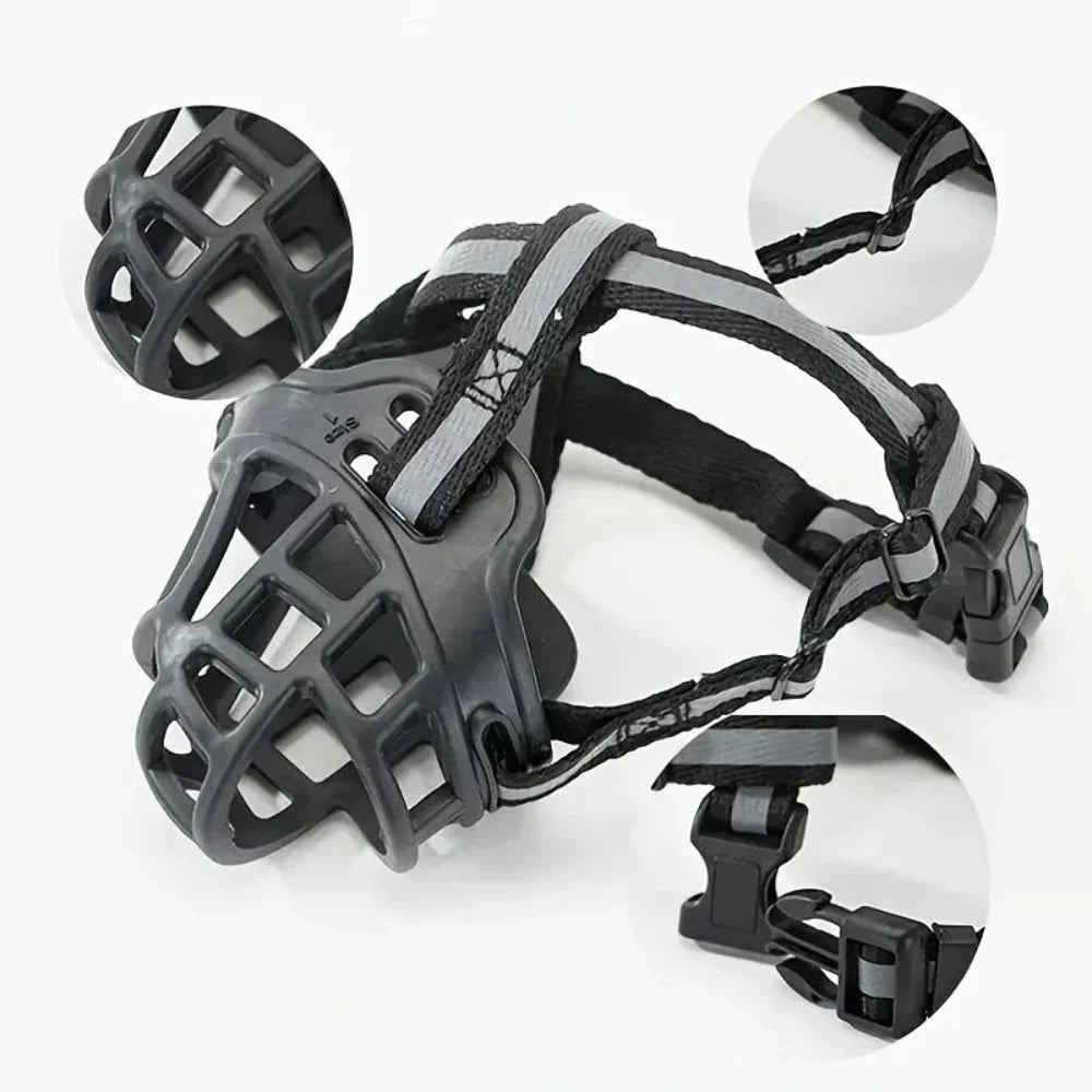 Breathable Mesh Dog Muzzle, Adjustable, 6 Sizes