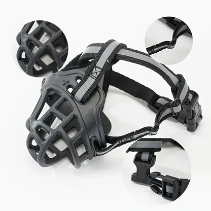Breathable Mesh Dog Muzzle, Adjustable, 6 Sizes
