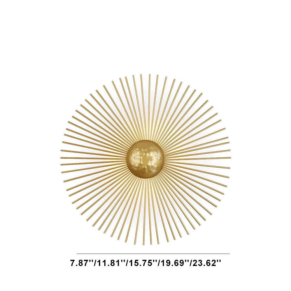 Modern Golden Circular Sunflower Metal LED Wall Sconce Lamp
