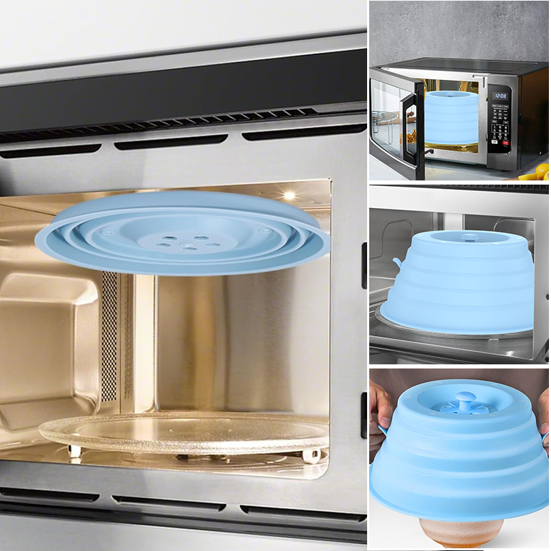 Collapsible Silicone Microwave Cover with Vents